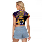 Personalised Melbourne Storm Rugby ANZAC Day Raglan Cropped T Shirt Last Post Poppy We Will Remember Them