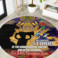 Personalised Melbourne Storm Rugby ANZAC Day Round Carpet Last Post Poppy We Will Remember Them