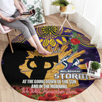 Personalised Melbourne Storm Rugby ANZAC Day Round Carpet Last Post Poppy We Will Remember Them