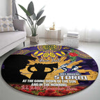 Personalised Melbourne Storm Rugby ANZAC Day Round Carpet Last Post Poppy We Will Remember Them