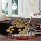 Personalised Melbourne Storm Rugby ANZAC Day Round Carpet Last Post Poppy We Will Remember Them