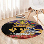 Personalised Melbourne Storm Rugby ANZAC Day Round Carpet Last Post Poppy We Will Remember Them