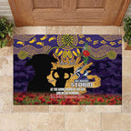 Personalised Melbourne Storm Rugby ANZAC Day Rubber Doormat Last Post Poppy We Will Remember Them