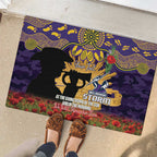 Personalised Melbourne Storm Rugby ANZAC Day Rubber Doormat Last Post Poppy We Will Remember Them