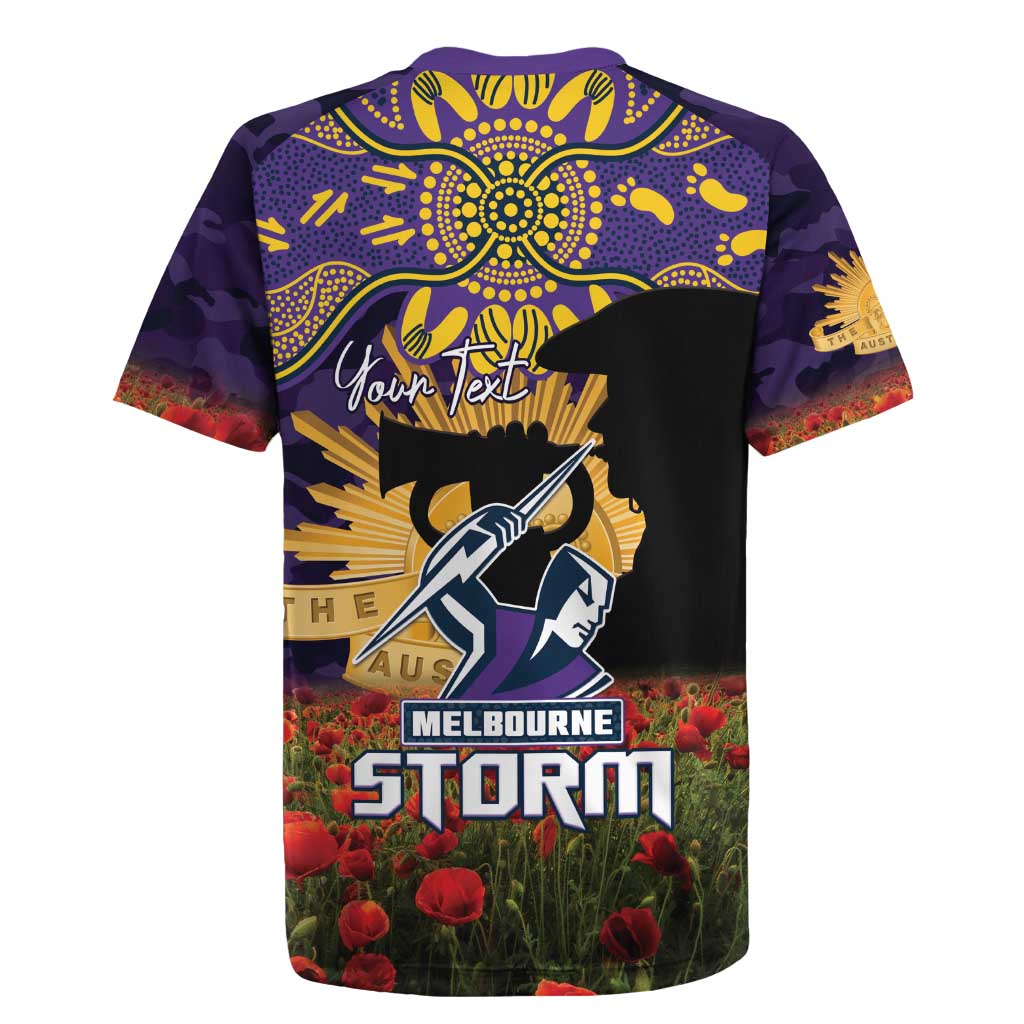 Personalised Melbourne Storm Rugby ANZAC Day Rugby Jersey Last Post Poppy We Will Remember Them
