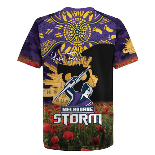Personalised Melbourne Storm Rugby ANZAC Day Rugby Jersey Last Post Poppy We Will Remember Them