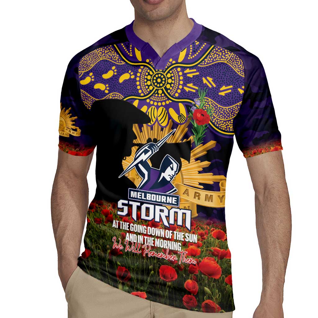 Personalised Melbourne Storm Rugby ANZAC Day Rugby Jersey Last Post Poppy We Will Remember Them