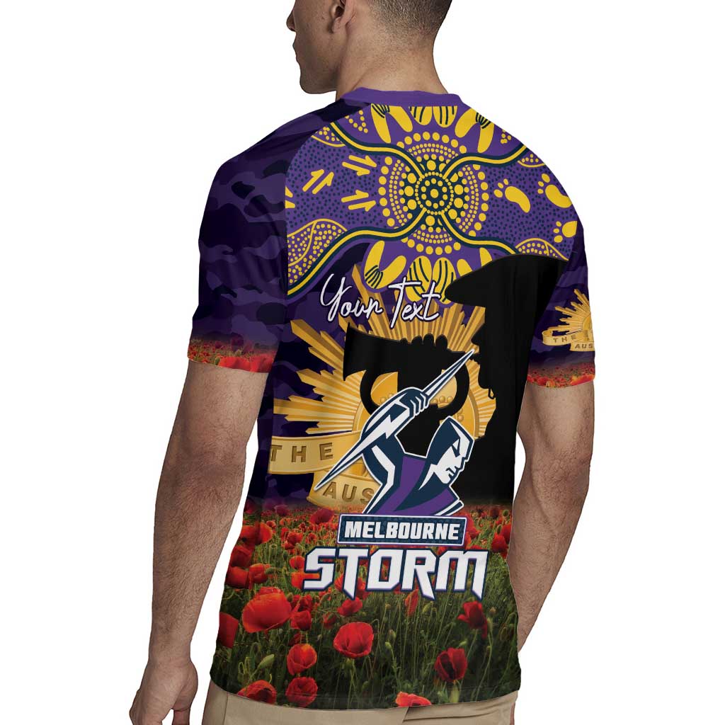 Personalised Melbourne Storm Rugby ANZAC Day Rugby Jersey Last Post Poppy We Will Remember Them