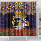 Personalised Melbourne Storm Rugby ANZAC Day Shower Curtain Last Post Poppy We Will Remember Them