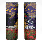 Personalised Melbourne Storm Rugby ANZAC Day Skinny Tumbler Last Post Poppy We Will Remember Them