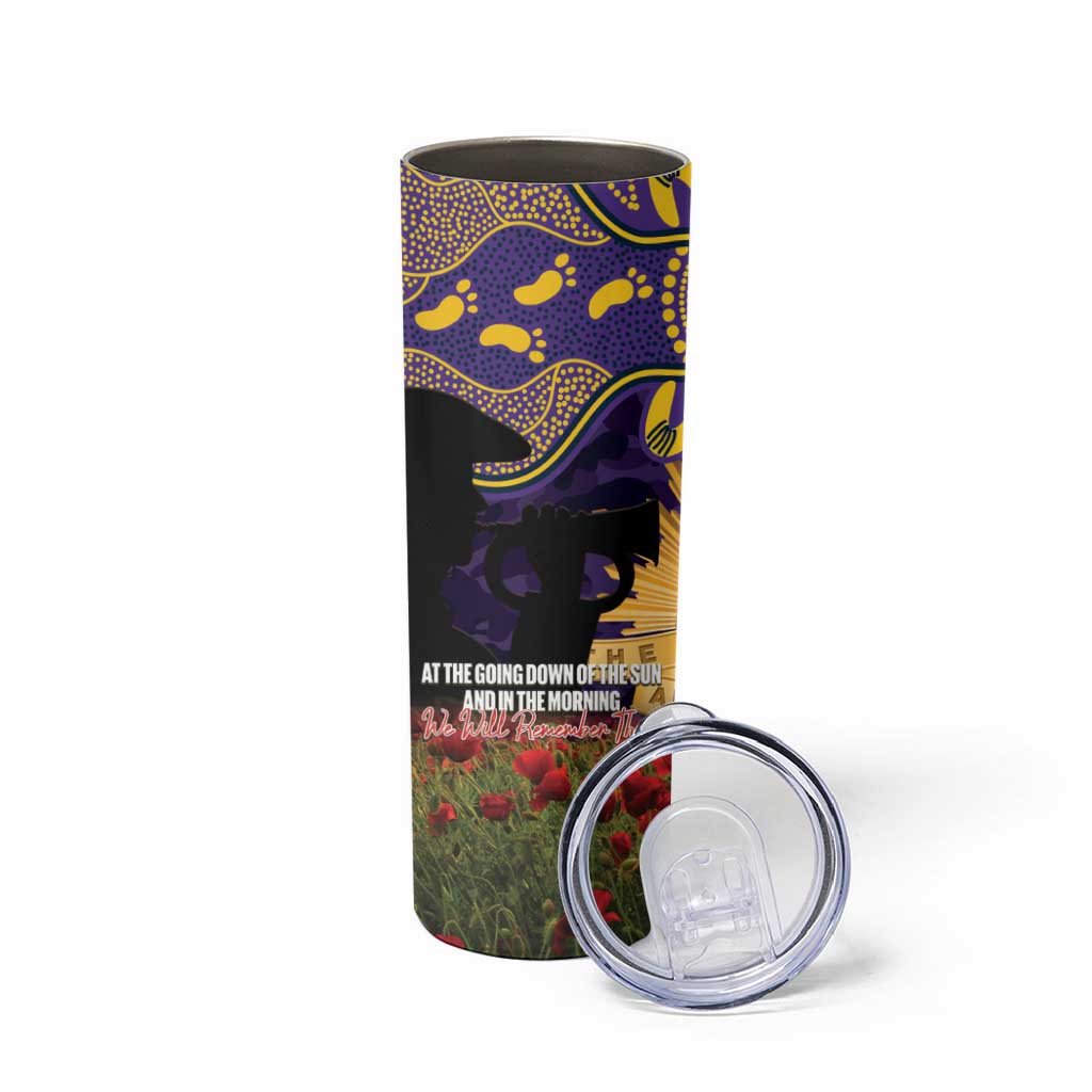 Personalised Melbourne Storm Rugby ANZAC Day Skinny Tumbler Last Post Poppy We Will Remember Them