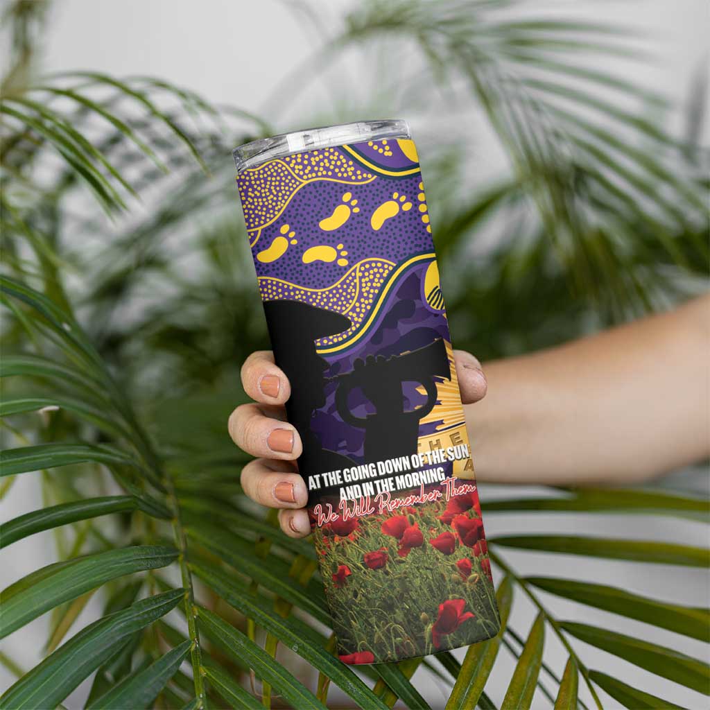 Personalised Melbourne Storm Rugby ANZAC Day Skinny Tumbler Last Post Poppy We Will Remember Them