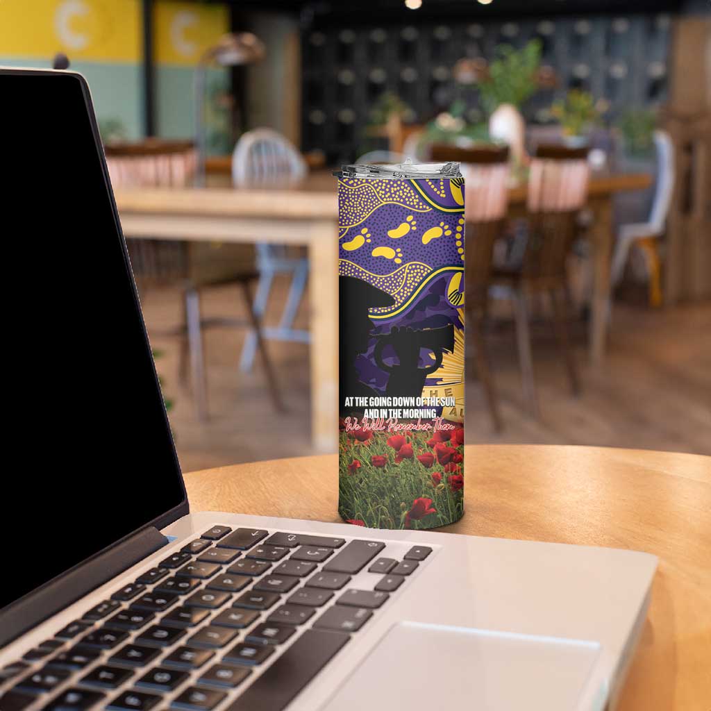 Personalised Melbourne Storm Rugby ANZAC Day Skinny Tumbler Last Post Poppy We Will Remember Them