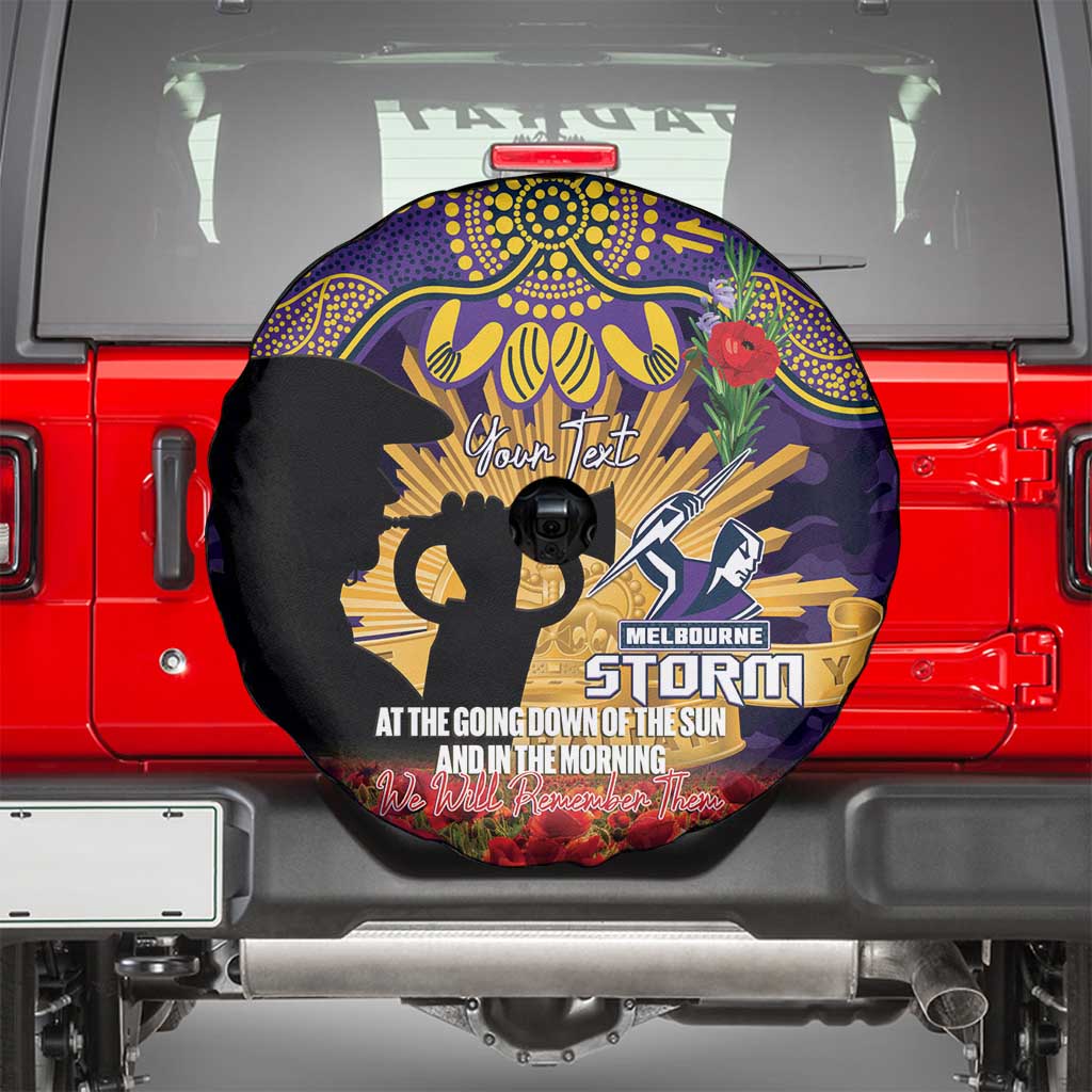 Personalised Melbourne Storm Rugby ANZAC Day Spare Tire Cover Last Post Poppy We Will Remember Them