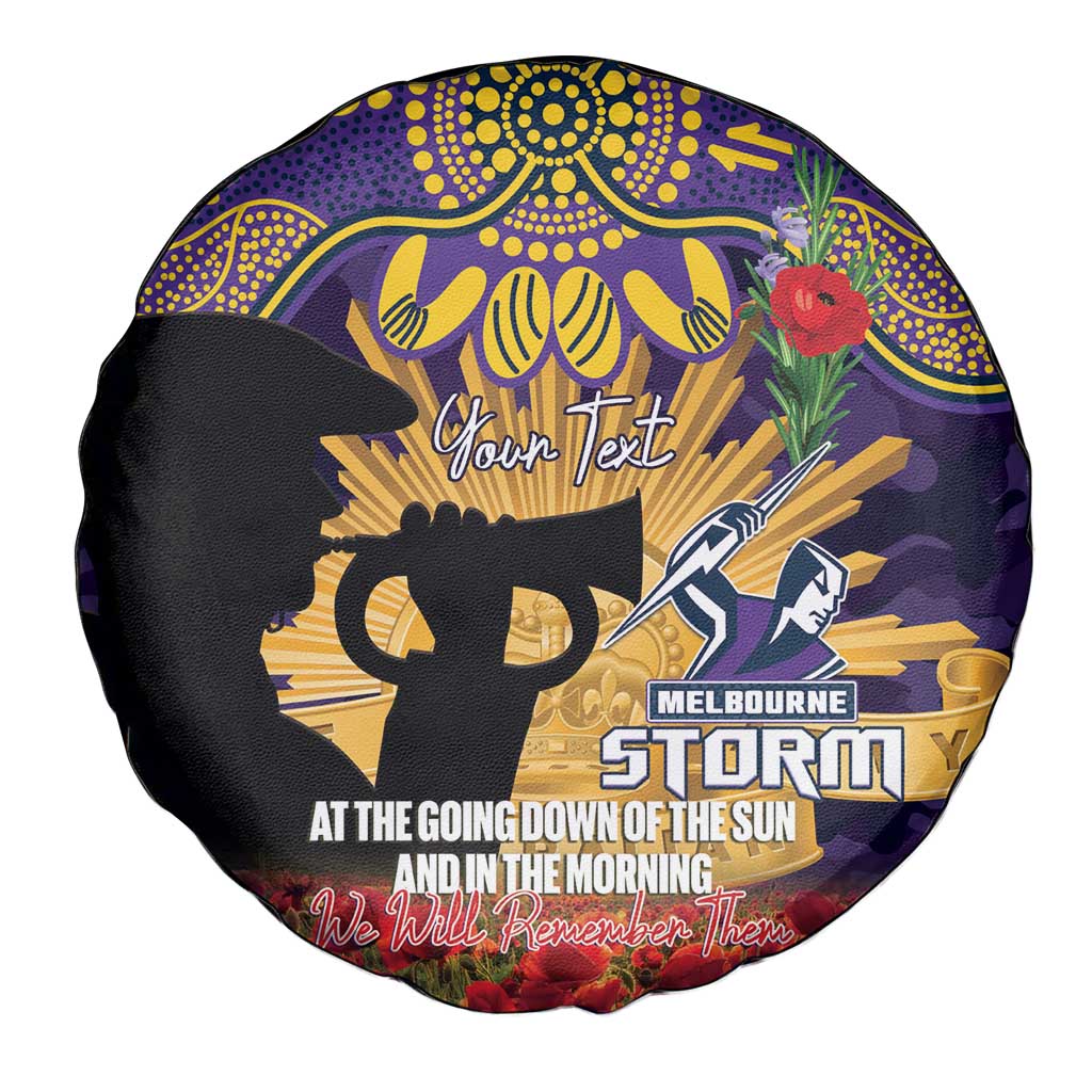 Personalised Melbourne Storm Rugby ANZAC Day Spare Tire Cover Last Post Poppy We Will Remember Them