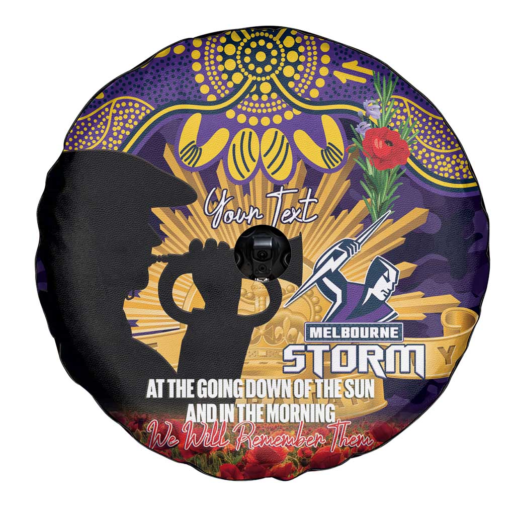 Personalised Melbourne Storm Rugby ANZAC Day Spare Tire Cover Last Post Poppy We Will Remember Them