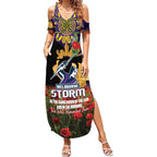 Personalised Melbourne Storm Rugby ANZAC Day Summer Maxi Dress Last Post Poppy We Will Remember Them