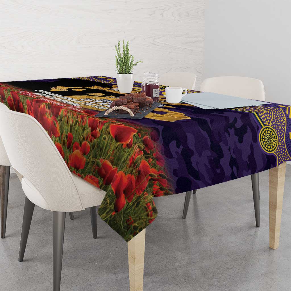 Personalised Melbourne Storm Rugby ANZAC Day Tablecloth Last Post Poppy We Will Remember Them
