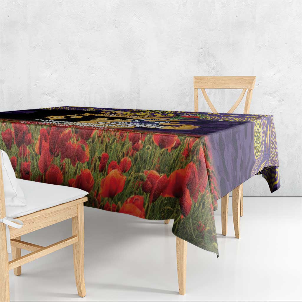 Personalised Melbourne Storm Rugby ANZAC Day Tablecloth Last Post Poppy We Will Remember Them