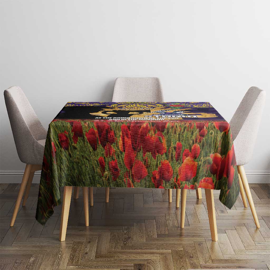 Personalised Melbourne Storm Rugby ANZAC Day Tablecloth Last Post Poppy We Will Remember Them