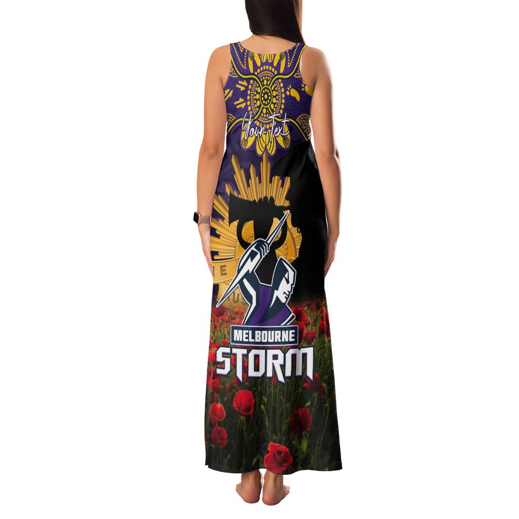 Personalised Melbourne Storm Rugby ANZAC Day Tank Maxi Dress Last Post Poppy We Will Remember Them