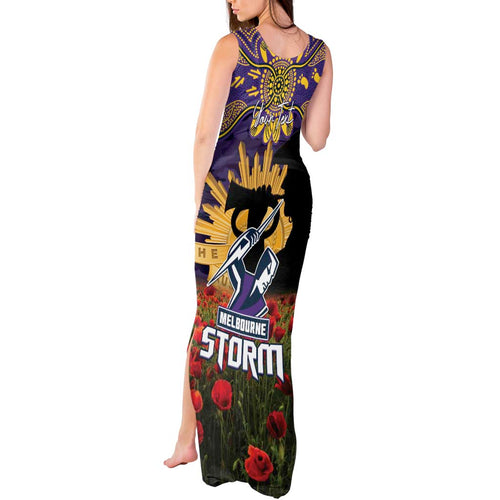 Personalised Melbourne Storm Rugby ANZAC Day Tank Maxi Dress Last Post Poppy We Will Remember Them