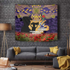 Personalised Melbourne Storm Rugby ANZAC Day Tapestry Last Post Poppy We Will Remember Them