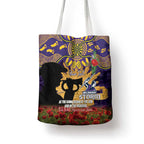 Personalised Melbourne Storm Rugby ANZAC Day Tote Bag Last Post Poppy We Will Remember Them