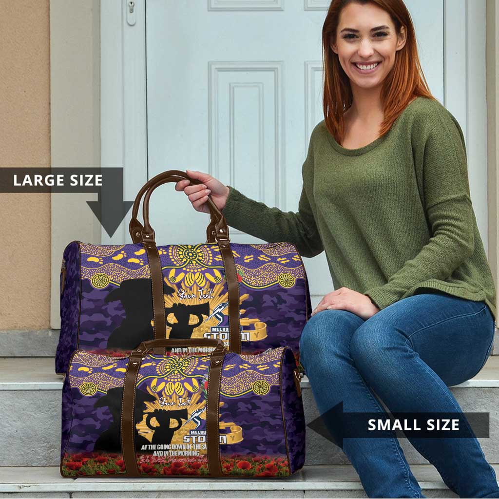 Personalised Melbourne Storm Rugby ANZAC Day Travel Bag Last Post Poppy We Will Remember Them