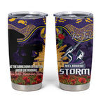 Personalised Melbourne Storm Rugby ANZAC Day Tumbler Cup Last Post Poppy We Will Remember Them
