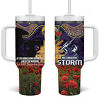 Personalised Melbourne Storm Rugby ANZAC Day Tumbler With Handle Last Post Poppy We Will Remember Them