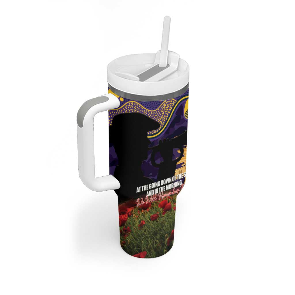Personalised Melbourne Storm Rugby ANZAC Day Tumbler With Handle Last Post Poppy We Will Remember Them