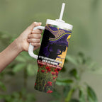 Personalised Melbourne Storm Rugby ANZAC Day Tumbler With Handle Last Post Poppy We Will Remember Them