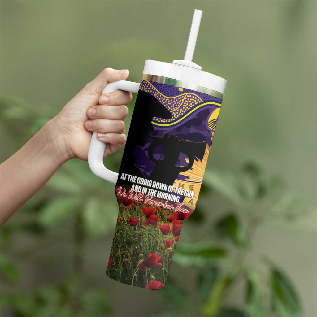 Personalised Melbourne Storm Rugby ANZAC Day Tumbler With Handle Last Post Poppy We Will Remember Them