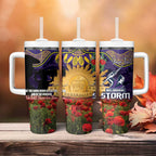 Personalised Melbourne Storm Rugby ANZAC Day Tumbler With Handle Last Post Poppy We Will Remember Them