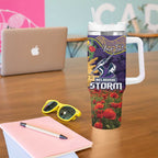 Personalised Melbourne Storm Rugby ANZAC Day Tumbler With Handle Last Post Poppy We Will Remember Them