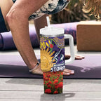 Personalised Melbourne Storm Rugby ANZAC Day Tumbler With Handle Last Post Poppy We Will Remember Them