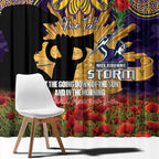 Personalised Melbourne Storm Rugby ANZAC Day Window Curtain Last Post Poppy We Will Remember Them