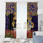 Personalised Melbourne Storm Rugby ANZAC Day Window Curtain Last Post Poppy We Will Remember Them