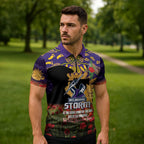 Personalised Melbourne Storm Rugby ANZAC Day Zipper Polo Shirt Last Post Poppy We Will Remember Them