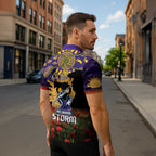 Personalised Melbourne Storm Rugby ANZAC Day Zipper Polo Shirt Last Post Poppy We Will Remember Them
