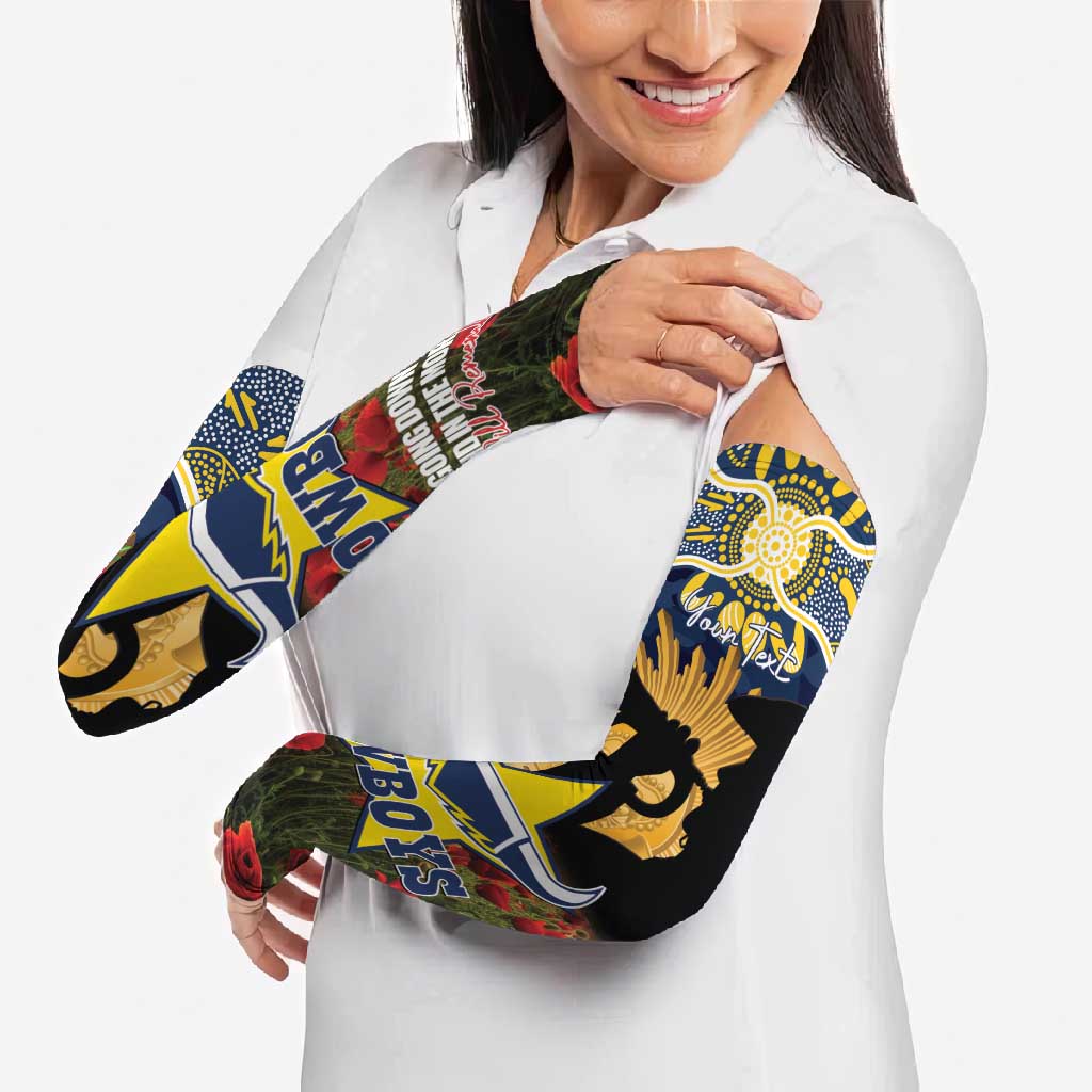 Personalised Cowboys Rugby ANZAC Day Arm Sleeves Last Post Poppy We Will Remember Them