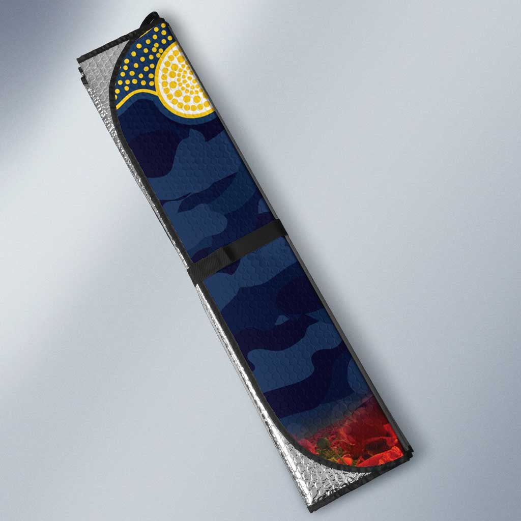 Personalised Cowboys Rugby ANZAC Day Auto Sun Shade Last Post Poppy We Will Remember Them