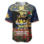 Personalised Cowboys Rugby ANZAC Day Baseball Jersey Last Post Poppy We Will Remember Them