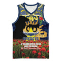 Personalised Cowboys Rugby ANZAC Day Basketball Jersey Last Post Poppy We Will Remember Them