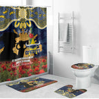 Personalised Cowboys Rugby ANZAC Day Bathroom Set Last Post Poppy We Will Remember Them