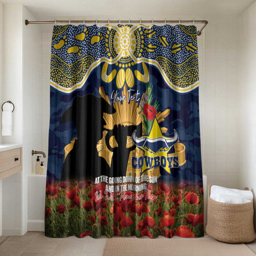 Personalised Cowboys Rugby ANZAC Day Bathroom Set Last Post Poppy We Will Remember Them