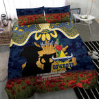 Personalised Cowboys Rugby ANZAC Day Bedding Set Last Post Poppy We Will Remember Them