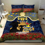 Personalised Cowboys Rugby ANZAC Day Bedding Set Last Post Poppy We Will Remember Them