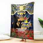 Personalised Cowboys Rugby ANZAC Day Blanket Last Post Poppy We Will Remember Them